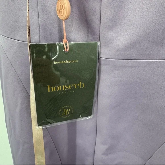 House of CB Lilac Feather-Hem Midi Dress - Picture 9 of 11